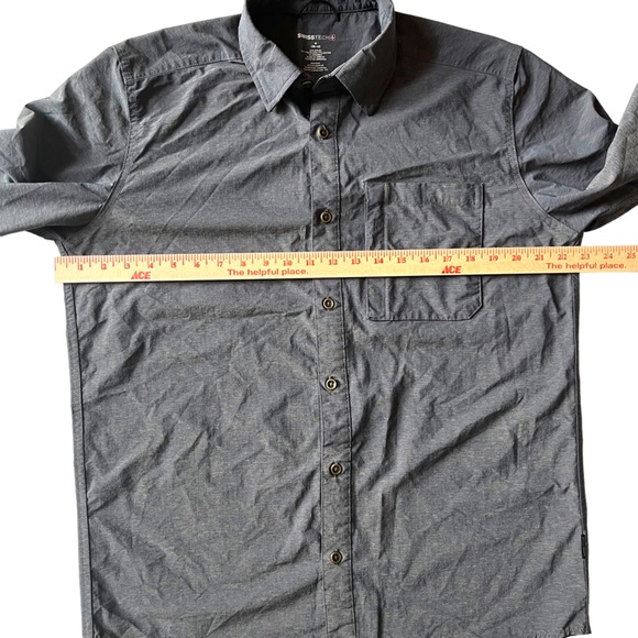 Swiss Tech Mens Charcoal L/S Button Shirt M 38-40 Style# SM48Y120 - Picture 8 of 13